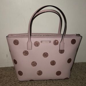 Kate Spade light pink glitter polka dot bag